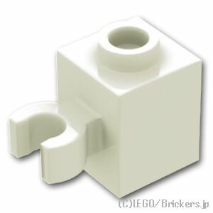 レゴ パーツ ブロック 1 x 1 - クリップ（垂直用） 凹スタッド [ White / ホワイト ] | LEGO純正品の バラ 売り