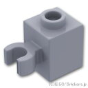 レゴ パーツ ブロック 1 x 1 - クリップ（垂直用） 凹スタッド [ Light Bluish Gray / グレー ] | LEGO純正品の バラ 売り