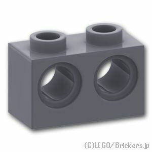 レゴ パーツ テクニック ブロック 1 x 2 - 穴2 [ Dark Bluish Gray / ダークグレー ] | LEGO純正品の バラ 売り