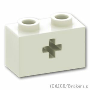 レゴ パーツ テクニック ブロック 1 x 2 - 十字穴 [ White / ホワイト ] | LEGO純正品の バラ 売り