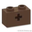 レゴ パーツ テクニック ブロック 1 x 2 - 十字穴 [ Dark Brown / ダークブラウン ] | LEGO純正品の バラ 売り