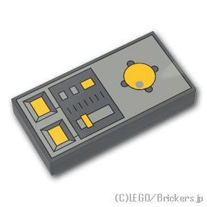 レゴ パーツ タイル 1 x 2 - ロックレイダース車両制御パネル [ Dark Bluish Gray / ダークグレー ] | LEGO純正品の バラ 売り