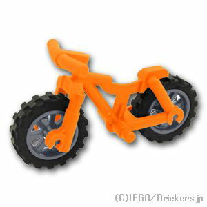 レゴ パーツ マウンテンバイク 自転車 - フラットシルバーホイール [ Orange / オレンジ ] | LEGO純正品の バラ 売り【宅急便限定】