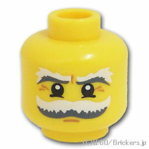 レゴ パーツ ミニフィグ ヘッド - 白髪交じりの口髭と眉毛  | LEGO純正品の バラ 売り