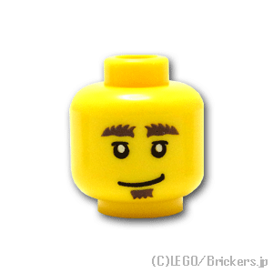 レゴ パーツ ミニフィグ ヘッド - ゲジゲジ眉毛とヤギひげ [ Yellow / イエロー ] | LEGO純正品の バラ 売り