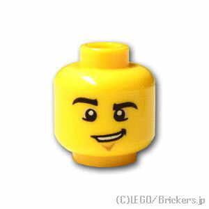 レゴ パーツ ミニフィグ ヘッド - ひきつったニヤリ顔  | LEGO純正品の バラ 売り