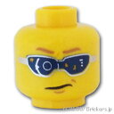 レゴ パーツ ミニフィグ ヘッド - デジタルサングラス [ Yellow / イエロー ] | LEGO純正品の バラ 売り