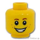 レゴ パーツ ミニフィグ デュアルヘッド - そばかす笑顔/変顔 [ Yellow / イエロー ] | LEGO純正品の バラ 売り