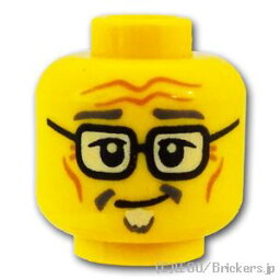 レゴ パーツ ミニフィグ ヘッド - 初老のおじいさん [ Yellow / イエロー ] | LEGO純正品の バラ 売り