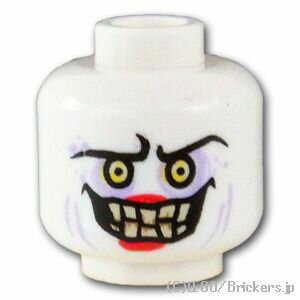 レゴ パーツ ミニフィグ デュアルヘッド - ピエロの邪悪な笑顔 / 怯えた顔 [ White / ホワイト ] | LEGO純正品の バラ 売り