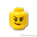 レゴ パーツ ミニフィグ ヘッド - ピーチリップのにやり顔 [ Yellow / イエロー ] | LEGO純正品の バラ 売り