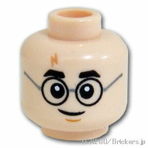 レゴ パーツ ミニフィグ ヘッド - ハリー・ポッターのスマイル/驚きの顔 [ Light Nougat / ライトヌガー ] | LEGO純正品の バラ 売り