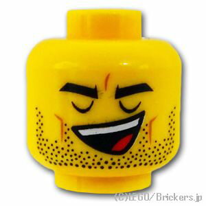 レゴ パーツ ミニフィグ デュアルヘッド - 自信満々な顔 / どうだと言わんばかりの顔 [ Yellow / イエロー ] | LEGO純正品の バラ 売り