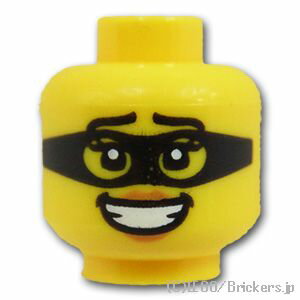 レゴ パーツ ミニフィグ ヘッド - メガネの笑顔 / メガネのしかめっ面 [ Yellow / イエロー ] | LEGO純正品の バラ 売り