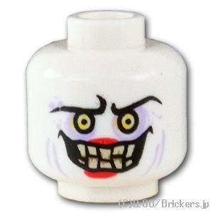 レゴ パーツ ミニフィグ デュアルヘッド - ピエロの邪悪な笑顔 / 怯えた顔 [ White / ホワイト ] | LEGO純正品の バラ 売り