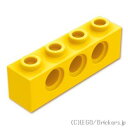 レゴ パーツ テクニック ブロック 1 x 4 - 穴3 [ Yellow / イエロー ] | LEGO純正品の バラ 売り