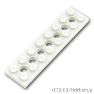 レゴ パーツ テクニック プレート 2 x 8 - 穴あき [ White / ホワイト ] | LEGO純正品の バラ 売り