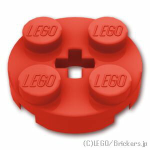 レゴ パーツ プレート 2 x 2 - ラウンド [ Red / レッド ] | LEGO純正品の バラ 売り