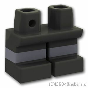 レゴ パーツ ミニフィグ ショートレッグ - ダークグレーストライプ [ Black / ブラック ] | LEGO純正品の バラ 売り