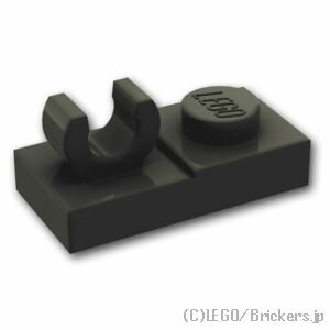 レゴ パーツ プレート 1 x 2 - シングルOクリップ [ Black / ブラック ] | LEGO純正品の バラ 売り