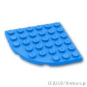 レゴ パーツ プレート 6 x 6 - ラウンドコーナー [ Dark Azure / ダークアズール ] | LEGO純正品の バラ 売り