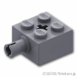 レゴ パーツ ブロック 2 x 2 - ピン / 十字軸穴 [ Dark Bluish Gray / ダークグレー ] | LEGO純正品の バラ 売り