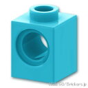 レゴ パーツ テクニック ブロック 1 x 1 - ピン穴 Md,Azure / ミディアムアズール LEGO純正品の バラ 売り
