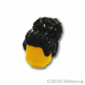 レゴ パーツ ミニフィグ ヘア - パーマのラージバン [ Black / ブラック ] | LEGO純正品の バラ 売り