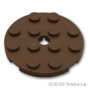 レゴ パーツ プレート 4 x 4 - ラウンド [ Dark Brown / ダークブラウン ] | LEGO純正品の バラ 売り