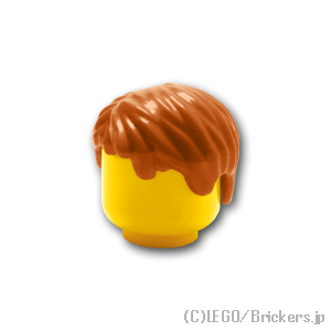 レゴ ミニフィグ パーツ ヘア - メンズ [Dark Orange/ダークオレンジ] | LEGO純正品の バラ 売り ミニフィギュア ウィッグ かつら