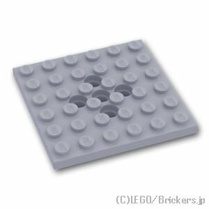 レゴ パーツ プレート 6 x 6 - センター5ピン穴 [ Light Bluish Gray / グレー ] | LEGO純正品の バラ 売り