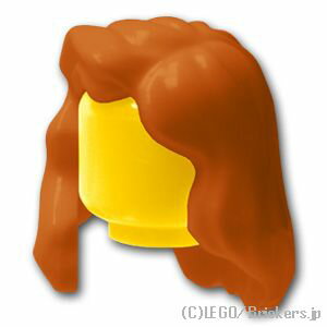 レゴ ミニフィグ パーツ ヘア - ウェービー [Dark Orange/ダークオレンジ] | LEGO純正品の バラ 売り ミニフィギュア ウィッグ かつら