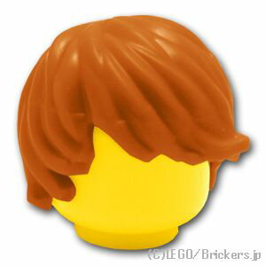 レゴ ミニフィグ パーツ ヘア - ナチュラルヘア [Dark Orange/ダークオレンジ] | LEGO純正品の バラ 売り ミニフィギュア ウィッグ かつら