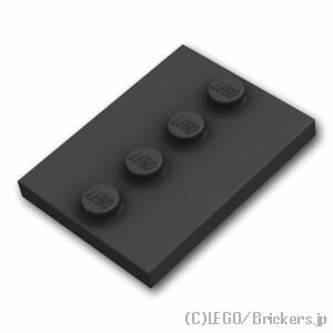 レゴ パーツ ミニフィグスタンド - タイル 4 x 3 センタースタッド Black / ブラック LEGO純正品の バラ 売り