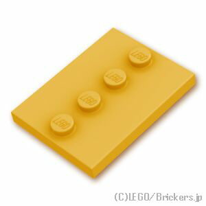 レゴ パーツ ミニフィグスタンド - タイル 4 x 3 センタースタッド Pearl Gold / パールゴールド LEGO純正品の バラ 売り