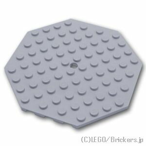 レゴ パーツ プレート 10 x 10 - 八角形 [ Light Bluish Gray / グレー ] | LEGO純正品の バラ 売り