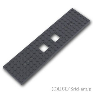 レゴ トレイン ベース 6 x 24 - 6穴 2カットアウト [ Dark Bluish Gray / ダークグレー ] | lego 電車 パーツ