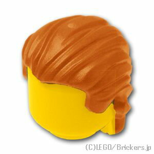 レゴ パーツ ミニフィグ ヘア - オールバックとショートポニーテール [ Dark Orange / ダークオレンジ ] | LEGO純正品の バラ 売り