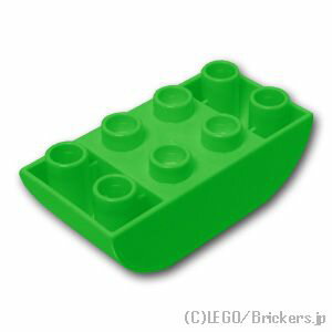 レゴ デュプロ パーツ 基本 ブロック 2 x 4 カーブボトム [ Bt,Green / ブライトグリーン ] | 大きいレゴブロック | LEGO純正品の バラ 売り 【メール便不可商品】