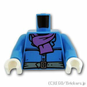 レゴ パーツ トルソー - スカーフを首に巻いたジャケット [ Md,Blue / ミディアムブルー ] | LEGO純正品の バラ 売り