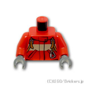 レゴ パーツ トルソー - 消防士 ハーネスとカラビナ [ Red / レッド ] | LEGO純正品の バラ 売り