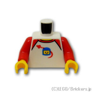 レゴ クラシック レゴ パーツ トルソー - レッドショルダーシャツ クラシックスペースヘルメットパターン [ White / ホワイト ] | LEGO純正品の バラ 売り