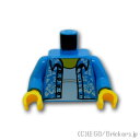 レゴ パーツ トルソー - ホワイトアンダーシャツのアロハシャツ [ Dark Azure / ダークアズール ] | LEGO純正品の バラ 売り