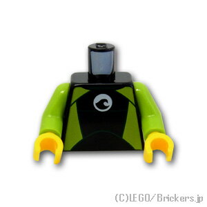 レゴ パーツ トルソー - ライムパターンのウェットスーツ [ Black / ブラック ] | LEGO純正品の バラ ..