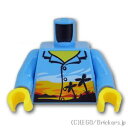 レゴ パーツ トルソー - ヤシの木と夕日の開襟シャツ  | LEGO純正品の バラ 売り
