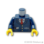 レゴ ミニフィグ パーツ トルソー - 駅員 [Dark Blue/ダークブルー] | LEGO純正品の バラ 売り ミニフィギュア ボディ 人形