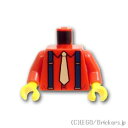 レゴ パーツ トルソー - ダークブルーサスペーンダーのレッドシャツとタンネクタイ Red / レッド LEGO純正品の バラ 売り