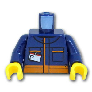 レゴ パーツ トルソー - ネームカードとオレンジボーダーの作業服  | LEGO純正品の バラ 売り