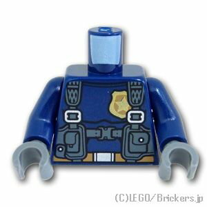 レゴ パーツ トルソー - ゴールドバッヂとハーネス装備の警察官 [ Dark Blue / ダークブルー ] | LEGO純正品の バラ 売り
