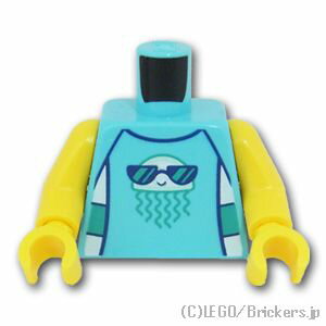 レゴ パーツ トルソー - クラゲデザインの水着 [ Md,Azure / ミディアムアズール ] | LEGO純正品の バラ 売り